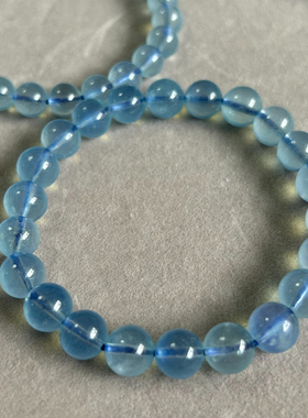 海蓝宝手链蓝色宝石蓝珠子手串男女情侣礼物魔鬼蓝海蓝宝手串