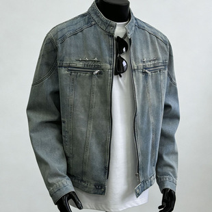 智快鱼港仔文艺男装店铺素拼商场同款欧洲站2026新款单农夹克外套