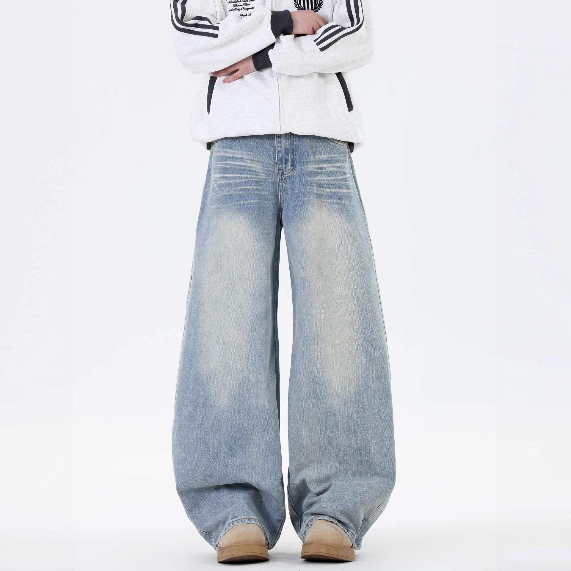 智快鱼单农潮流前线2025新款小魔怪青少年男装帅气学生潮流牛仔裤