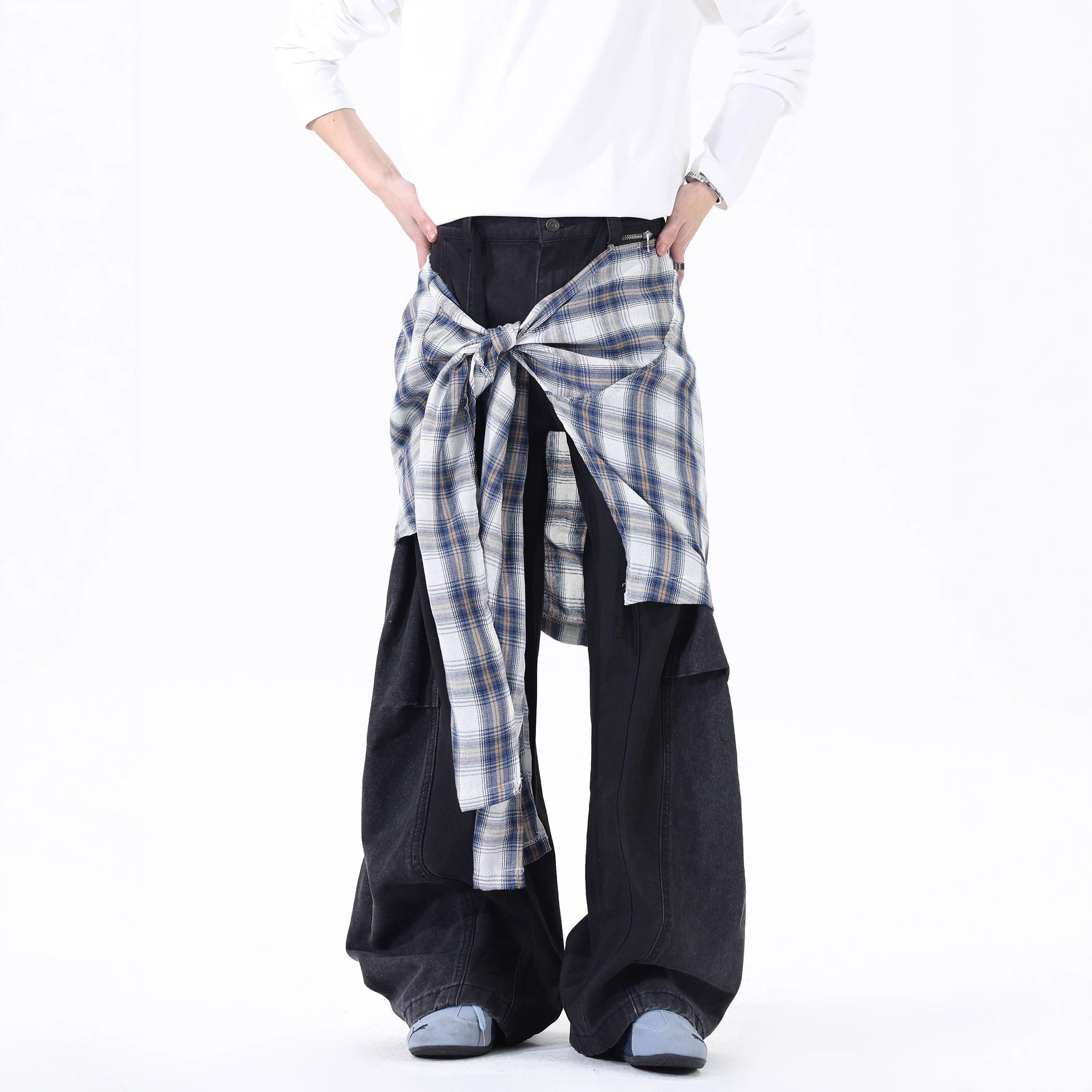 智快鱼单农潮流前线2025新款小魔怪青少年男装帅气学生潮流牛仔裤