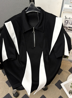 智快鱼bsija乔顿ushi素拼商场同款欧洲站2026新款男装洛兹短袖t恤