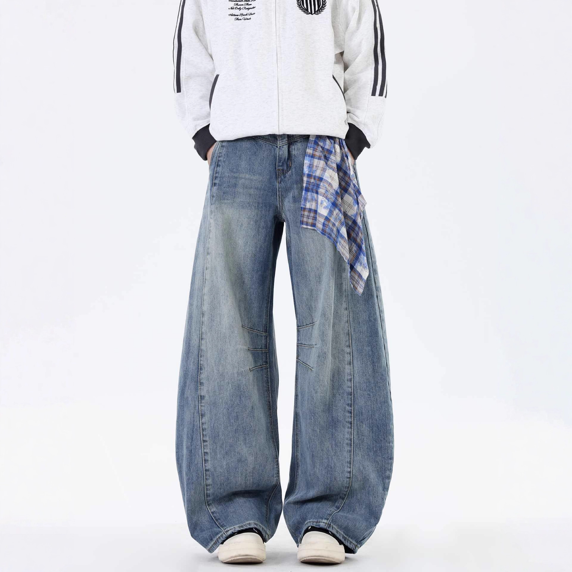 智快鱼单农潮流前线2025新款小魔怪青少年男装帅气学生潮流牛仔裤