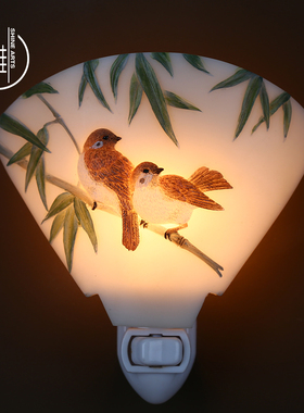 竹子扇形壁灯工艺品