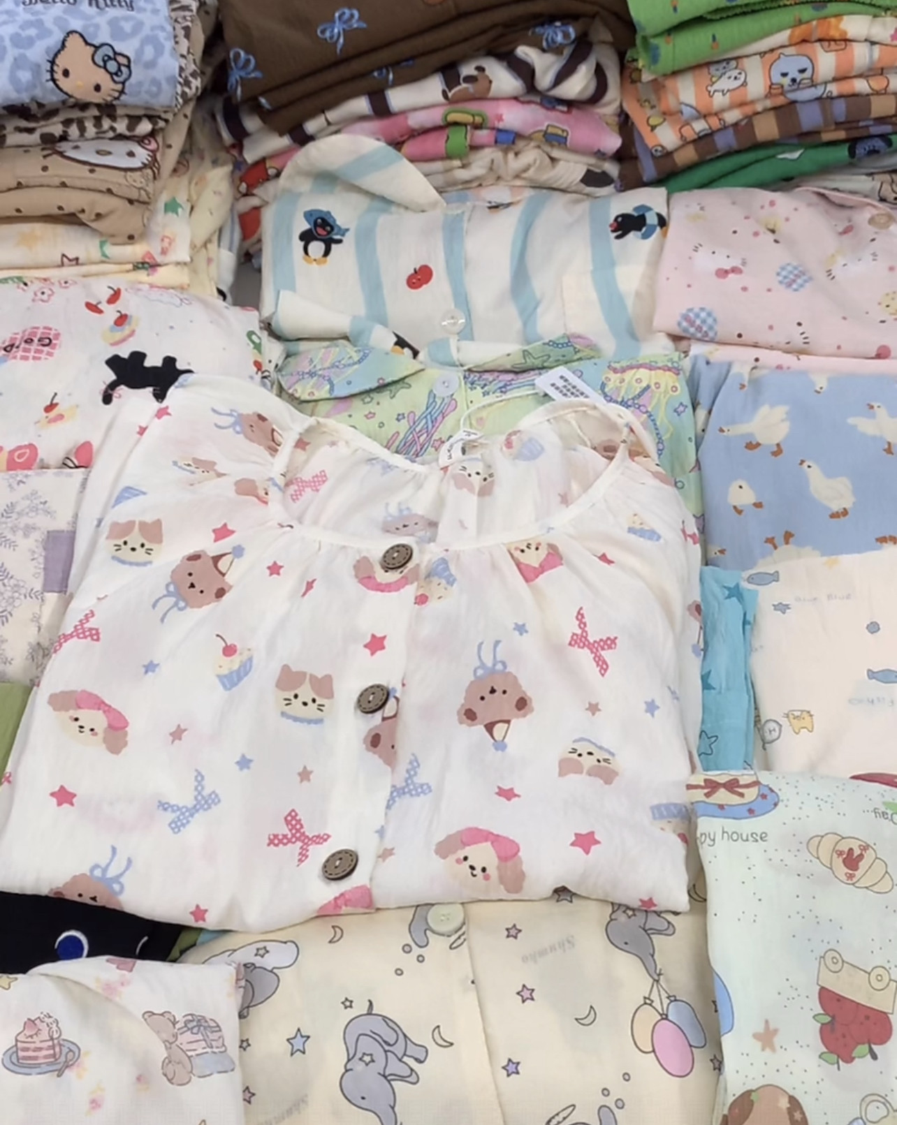 临时链接合集-睡衣女纯棉双层纱布印花短袖长裤家居服套装带口袋