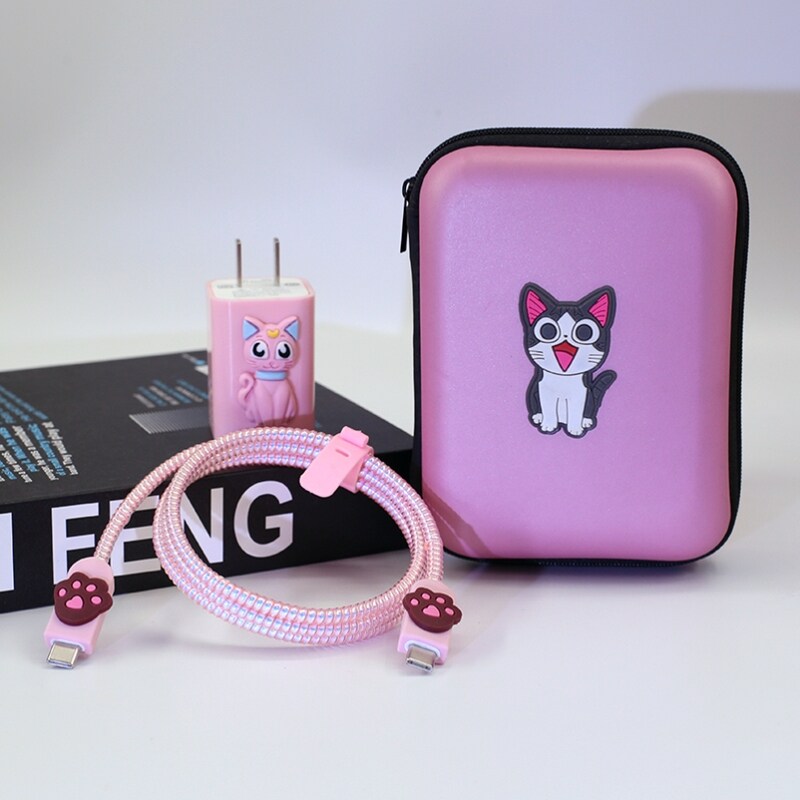 适用66w头壳华为Pura80 PuraX充电器保护套Mate80 X7数据线缠绕绳