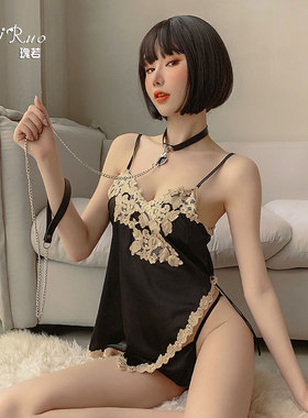 瑰若丝绸睡衣女士2020新款春夏吊带睡裙V领性感短裙薄款家居服