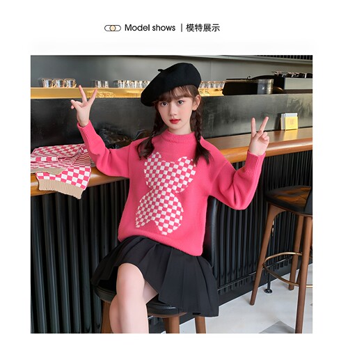 女童毛衣加厚保暖针织衫
