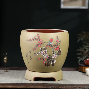 君子兰紫砂花盆陶瓷大号客厅高端大花蕙兰透气兰花专用盆年销款