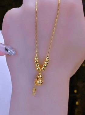 网红钛钢葫芦项链女夏天锁骨链