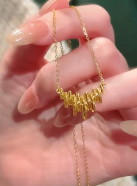 小众设计感碎冰冰律动音符项链女轻奢气质精致优雅百搭锁骨链颈链