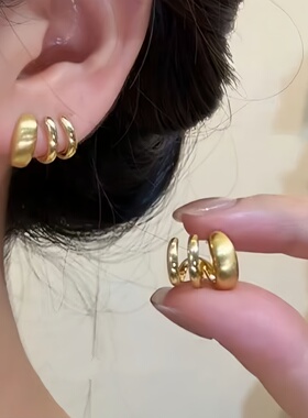 欧美风金属拉丝个性耳环潮人