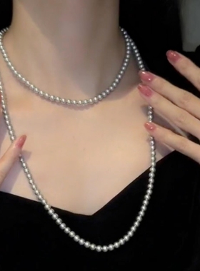 一款多戴长款串珠珍珠项链毛衣链