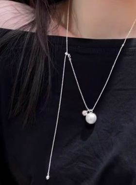 多种戴法可调节拉丝球项链氛围感