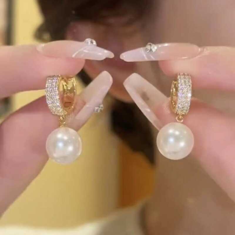 简约微镶珍珠耳扣女小众设计女