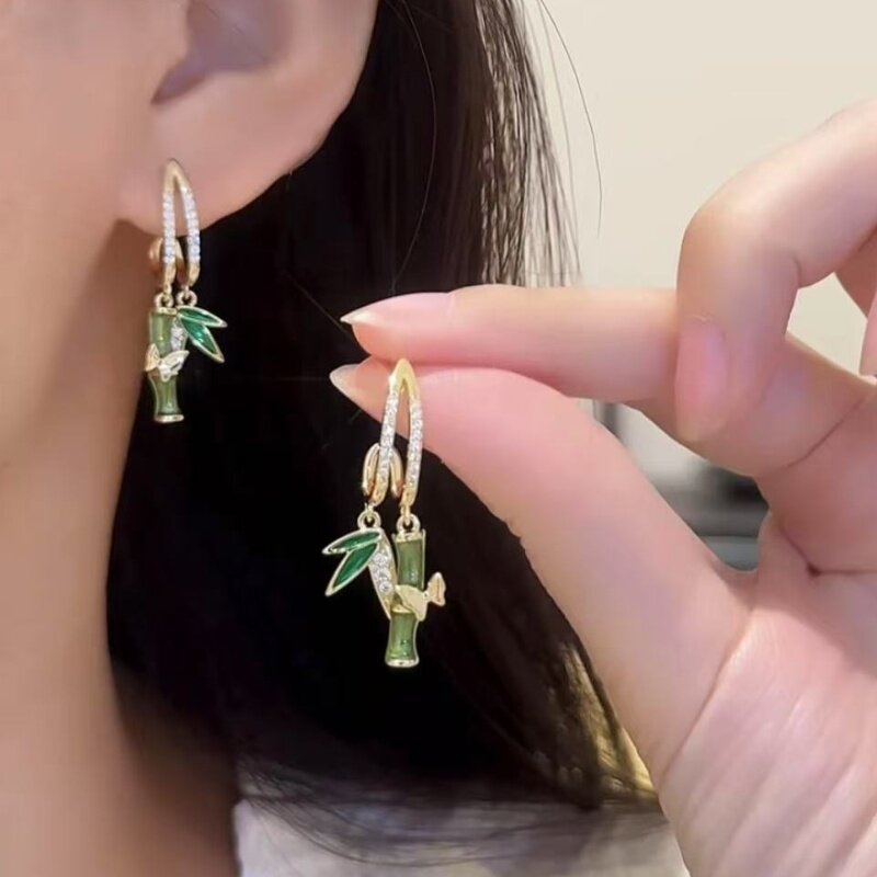 节节高升中国风竹叶耳环女小众