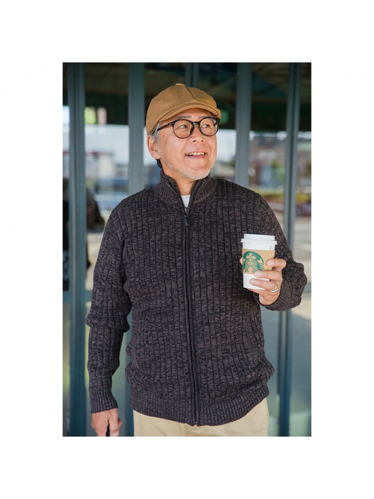DADDY WINTER CLOTHES SWEATER MIDDLE-AGED YOUNG MIDDLE-AGED AND ELDERLY MENS JACKET GRANDFATHER KNITTED THREAD JACKET OLD MAN AUTUMN AND WINTER CLOTHES