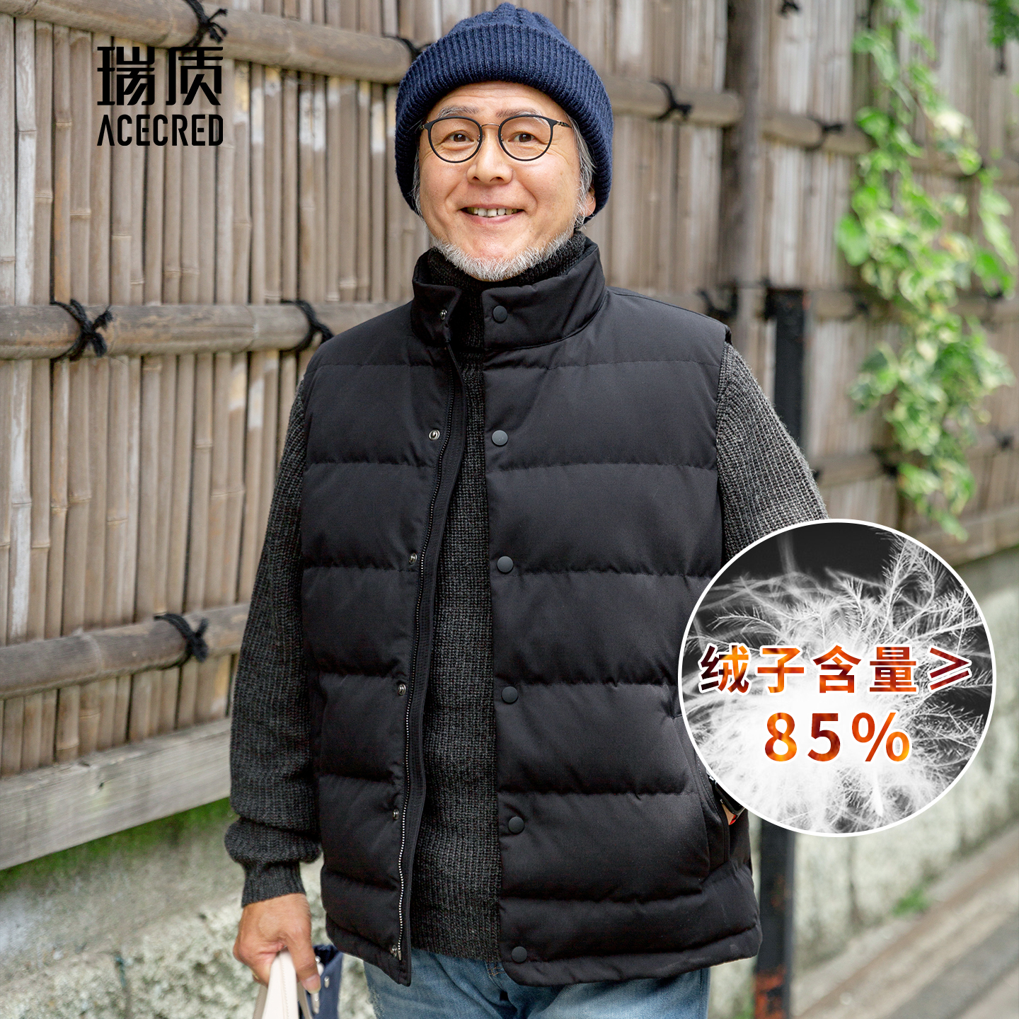 老爸冬装羽绒马甲中年加厚背心