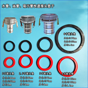 2寸3寸4寸洒水车水管阴阳端快速接头皮垫油罐吸污车o型圈橡胶垫片