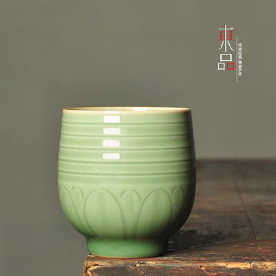 大号手捧杯牛奶可乐杯陶瓷绿茶杯