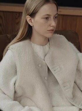 现货 2024秋季新款韩国东大门NOT*ING WRITTEN30羊毛皮毛一体马甲