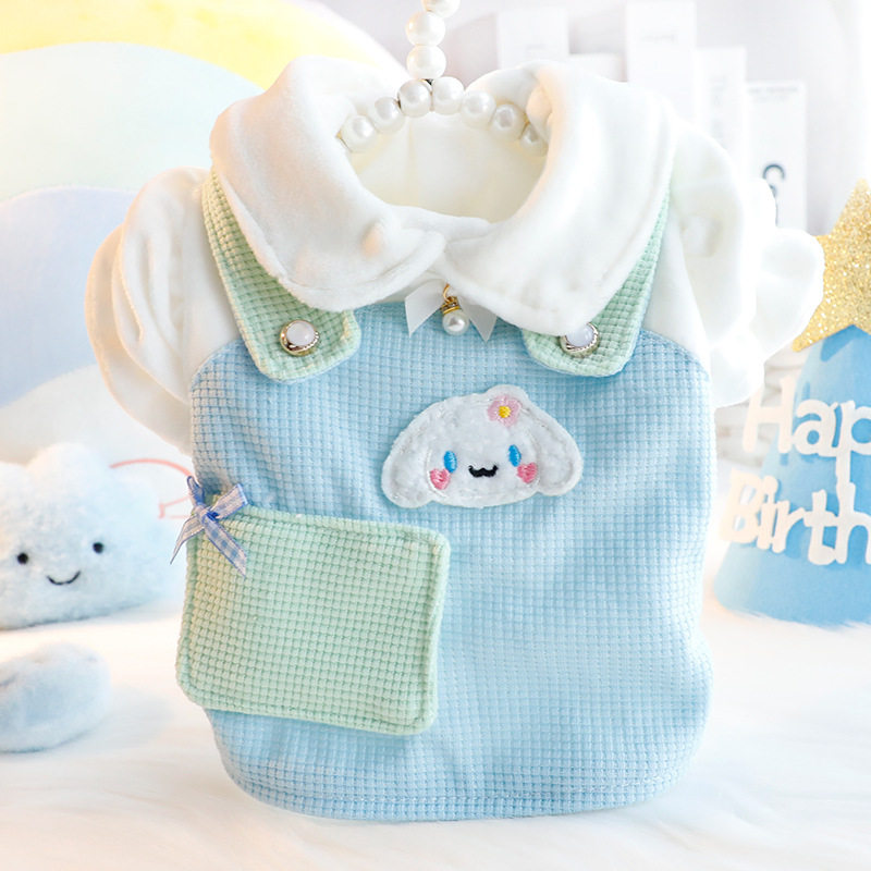 狗狗衣服秋冬猫咪公主背带加绒厚款泡泡袖棉衣