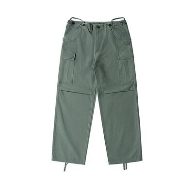 美式复古多口袋拼接褶皱休闲裤