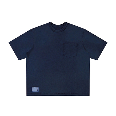 水洗破坏蜡染重磅PIMA棉短袖t恤