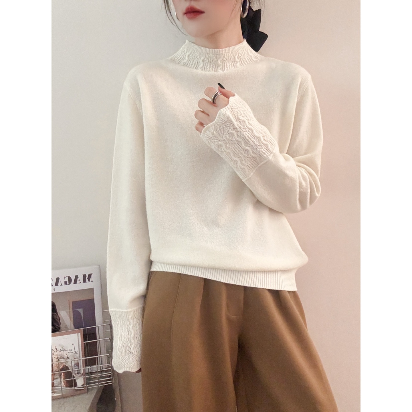 『飞雪』詹祥和·绵羊毛中式国风日常保暖百搭汉服上衣时尚毛衣