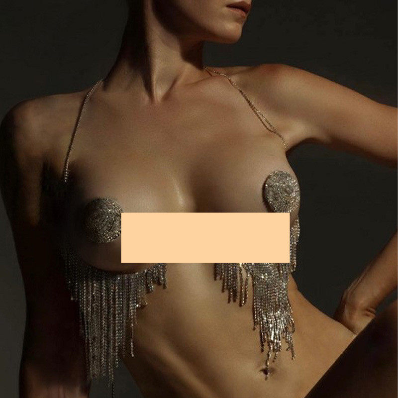 闪耀身体链上衣女士乳贴