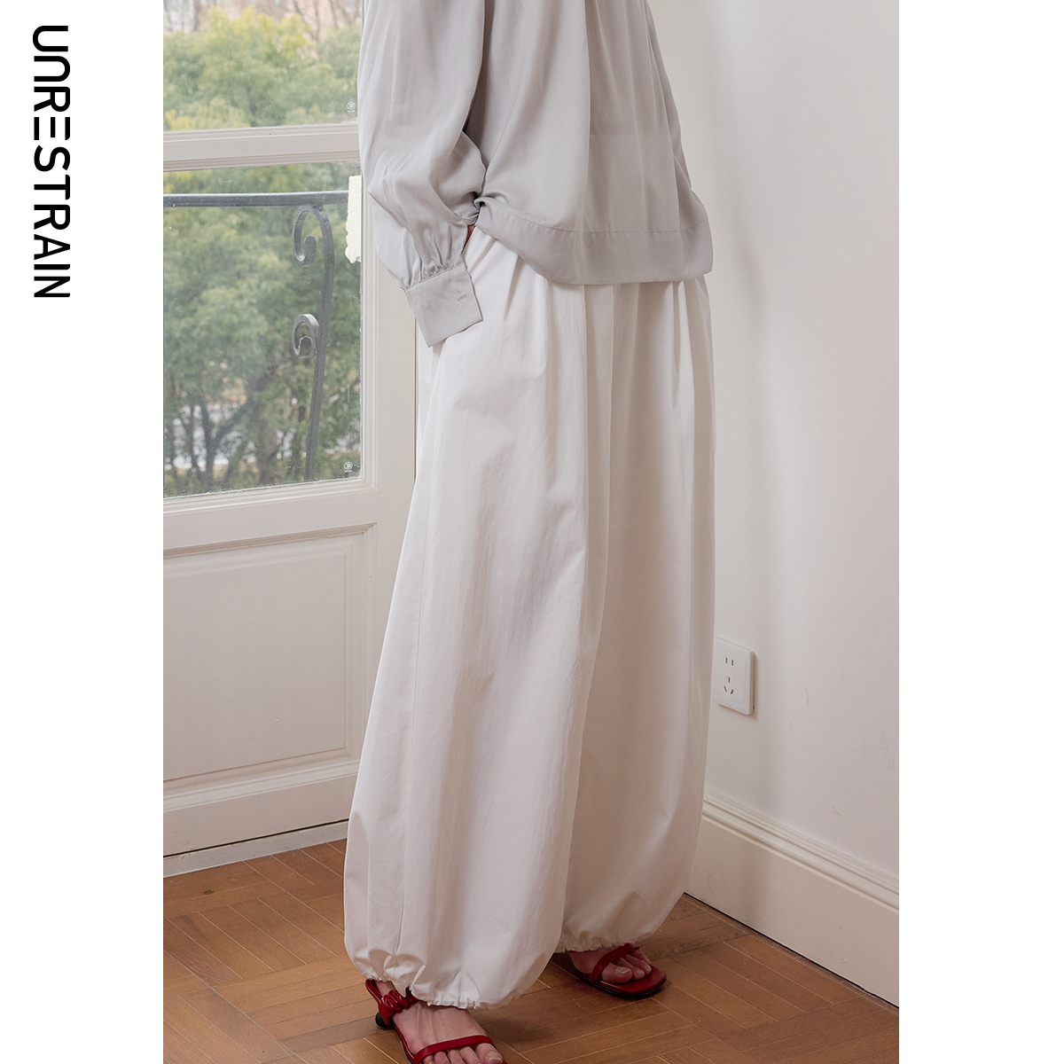 【UNRESTRAIN】UNR设计师品牌宽松工装伞兵可调节休闲阔腿裤长裤,女装/女士精品,休闲裤,淘宝优惠券,粉丝福利购,淘宝优惠卷