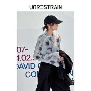 泼墨印花修身 UNRESTRAIN UNR设计师品牌24春夏新中式 女衫 长袖