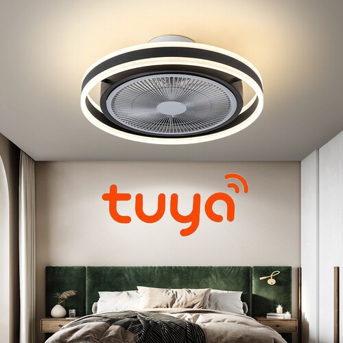 Tuya涂鸦智能led卧室风扇灯WiFi带灯电风扇远程定时语音联动控制