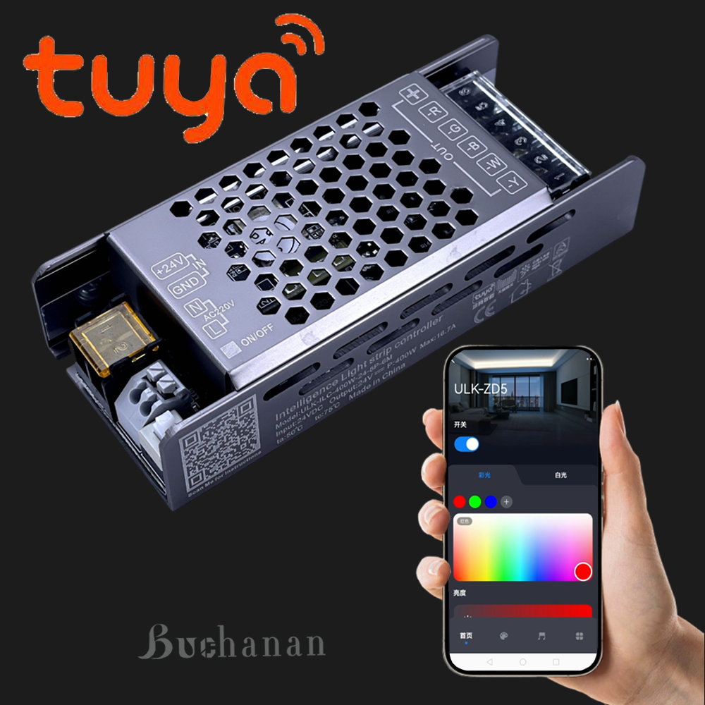 Tuya涂鸦智能灯带控制器5线双色ZigBee400W驱动音乐律动远程语音