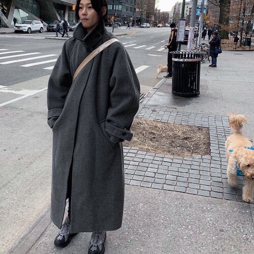 raey郑浩妍同款超长港风chic