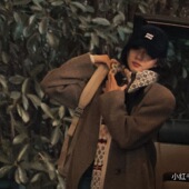 Miu家刘浩存同款 复古宽肩廓形大衣