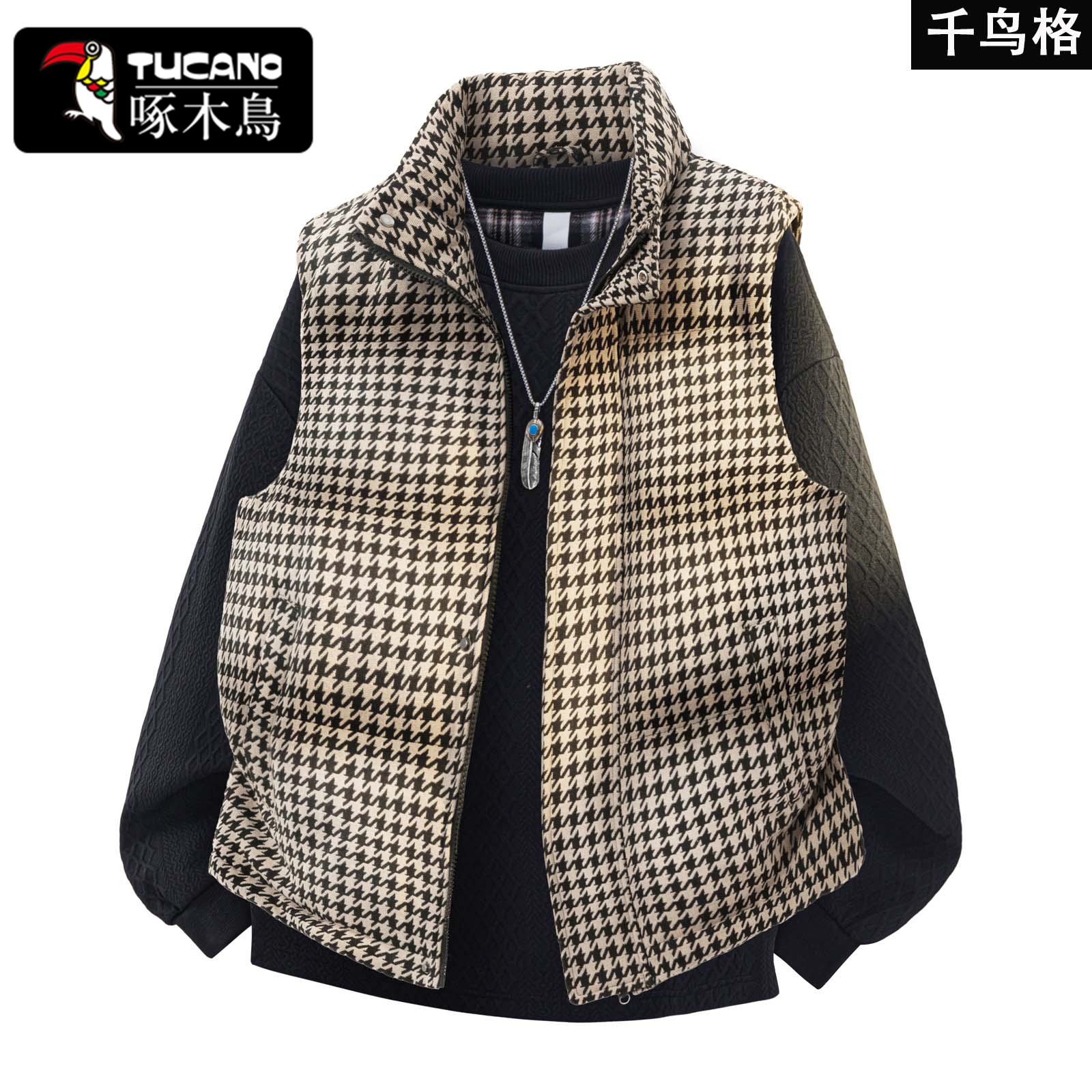 啄木鸟冬季复古大码棉马甲背心男