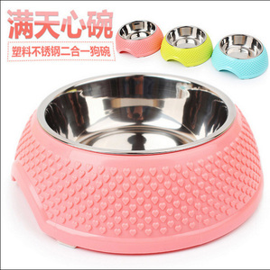 包邮中小型犬猫咪不锈钢狗狗用品狗食盆防滑狗盆狗碗泰迪宠物单碗