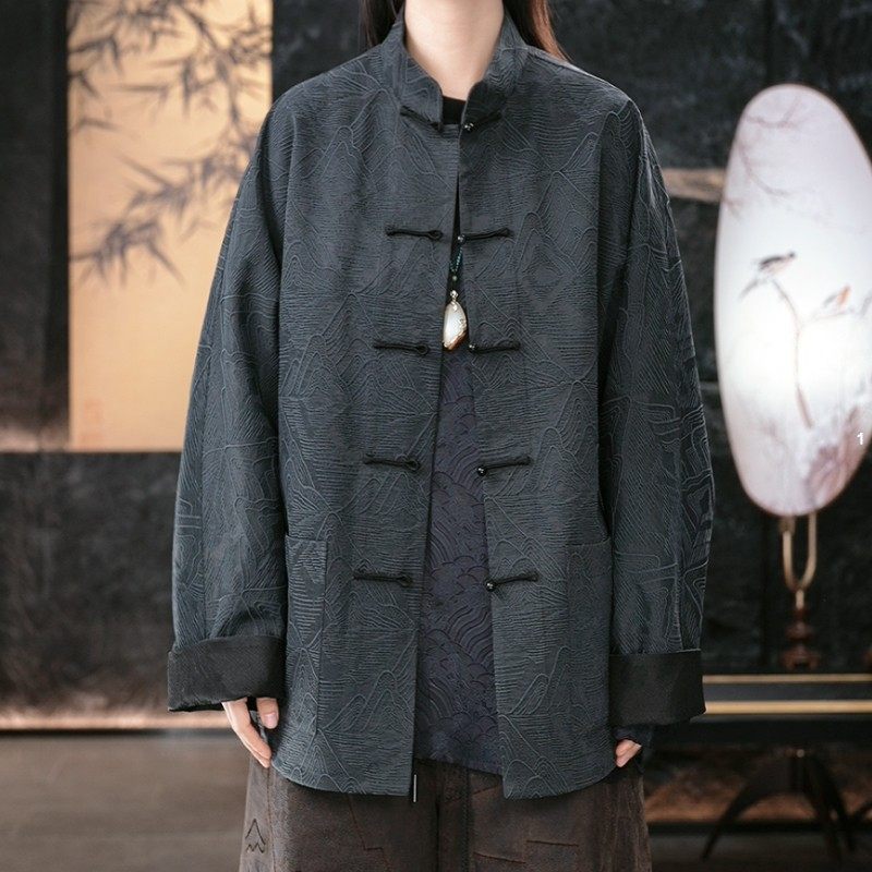 【再易】2025新款千山锦油绸香云纱桑蚕丝男士唐装外套ZY0537S,男装,唐装,淘宝优惠券,粉丝福利购,淘宝优惠卷