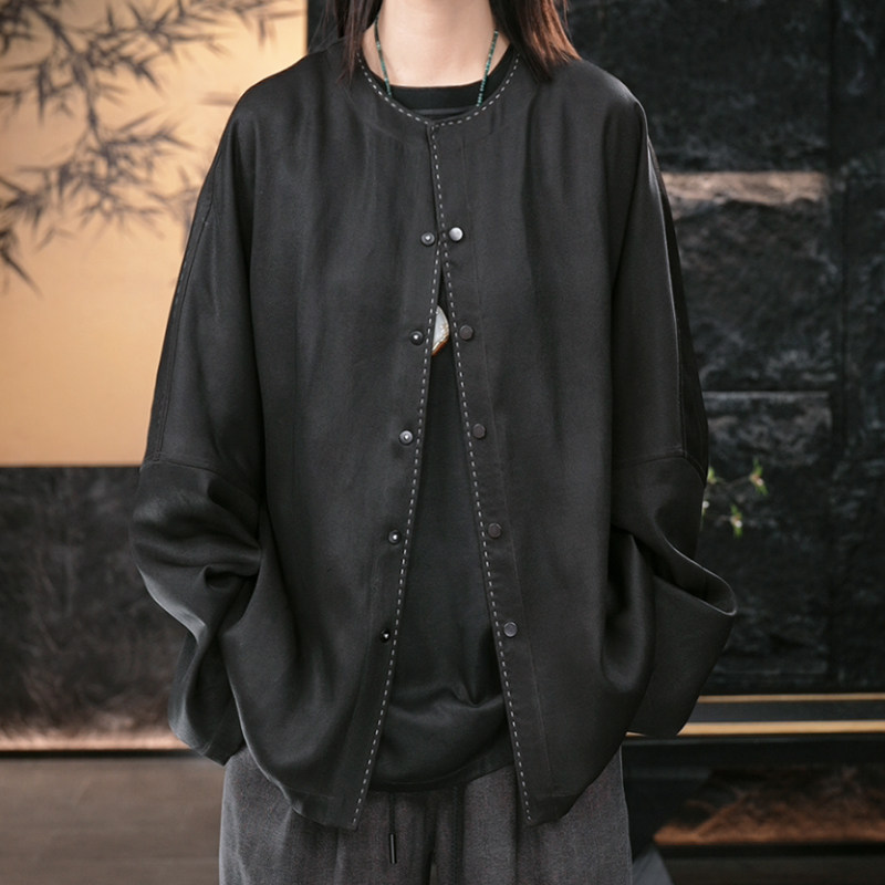 【再易】2025新款手工皮子香云纱桑蚕丝男士休闲外套ZY0087S-F152,男装,唐装,淘宝优惠券,粉丝福利购,淘宝优惠卷