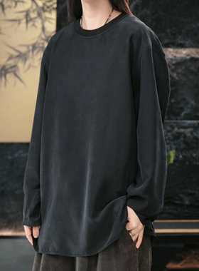 【再易】2025新款墨沉桑蚕丝男士卫衣上衣ZY0502S-F157