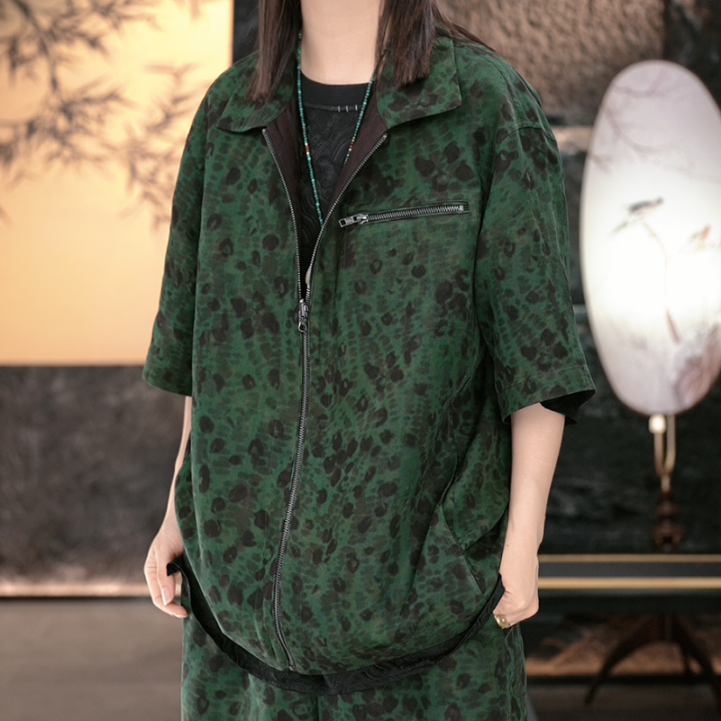【再易】2025新款碧豹沙罗香云纱桑蚕丝男士双穿衬衫上衣ZY0315S