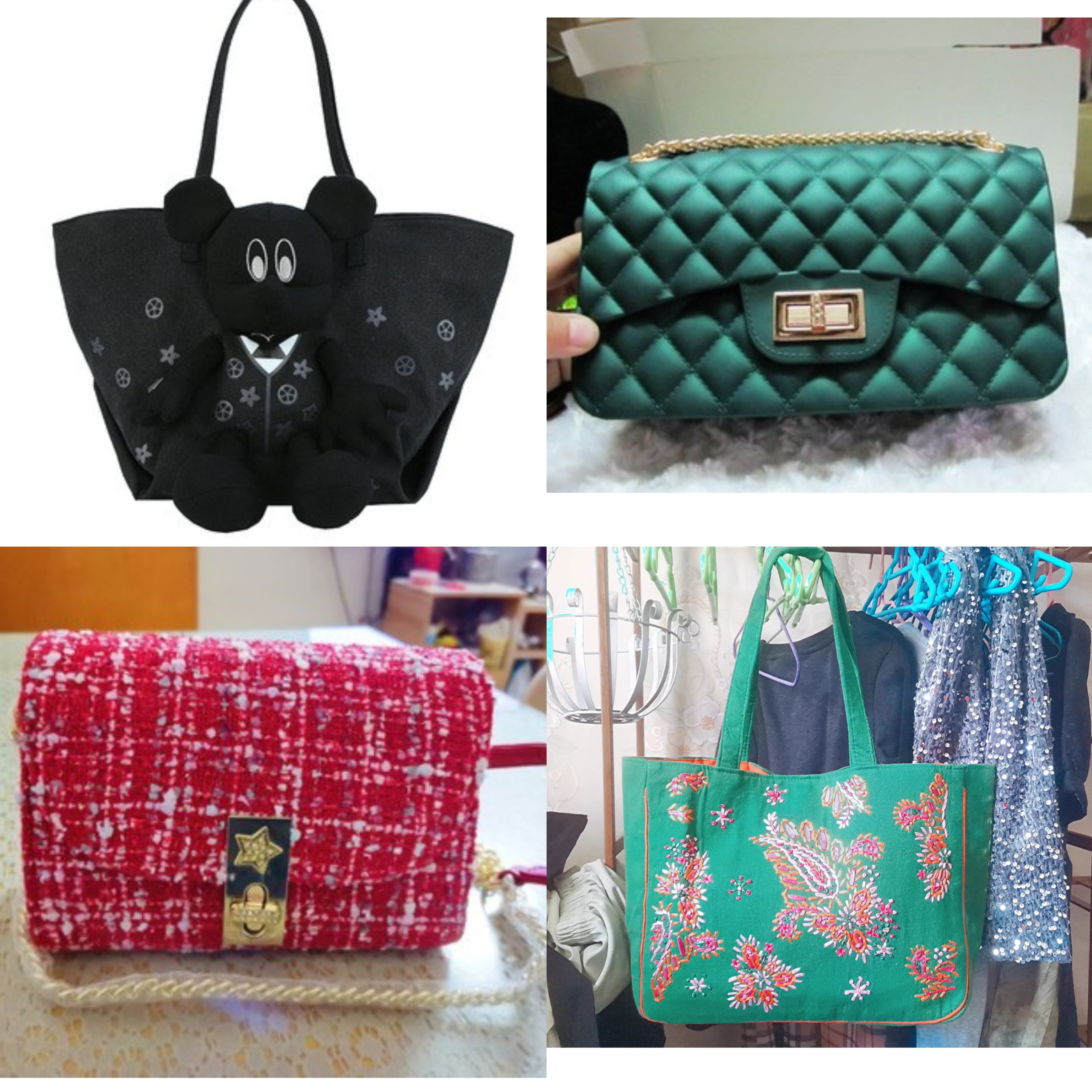 精品手提淑女粉白色时尚新款包袋风黑坤包压花戴妃单肩挎包