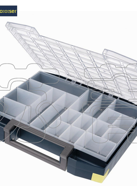 丹麦原装进口RAACO BOXXSER 分类工具盒 带3种颜色标签 18格 20格