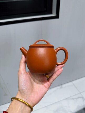 宜兴紫砂宜兴紫砂壶原矿赵庄朱泥汉瓦壶李小龙全手工制容量300cc