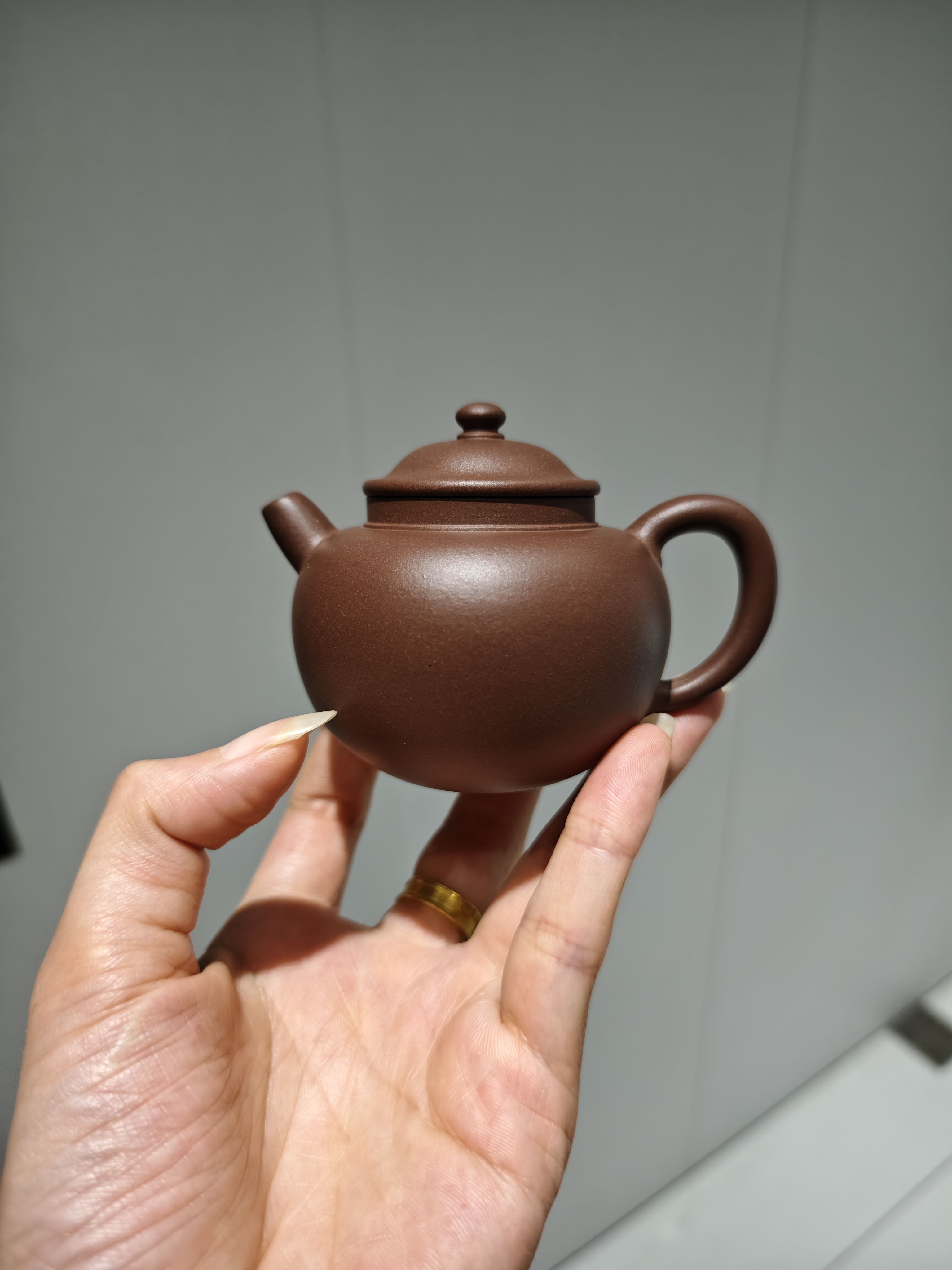 宜兴紫砂壶巨轮珠原矿老紫泥容量110cc半手工制作黄张微特价