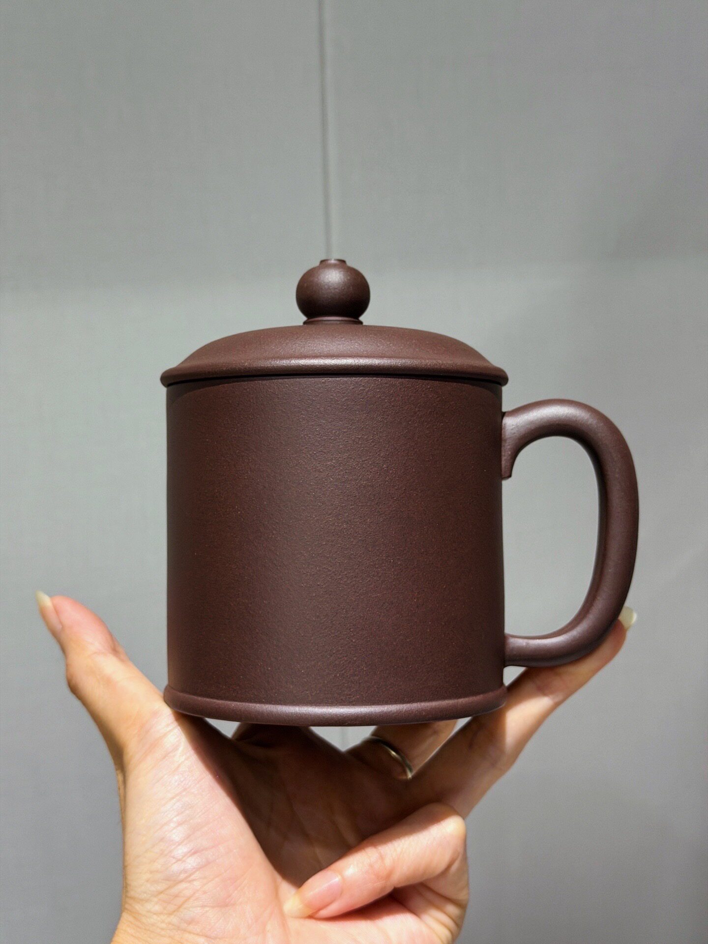 相遇紫砂缘 亏本圈粉宜兴原矿紫砂盖杯茶杯老紫泥精工半手