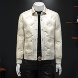 Y9830P3102025高端冬季90%白鸭绒暗花针织领羽绒服假355，男装羽绒服，钱塘6016-1(原3019)