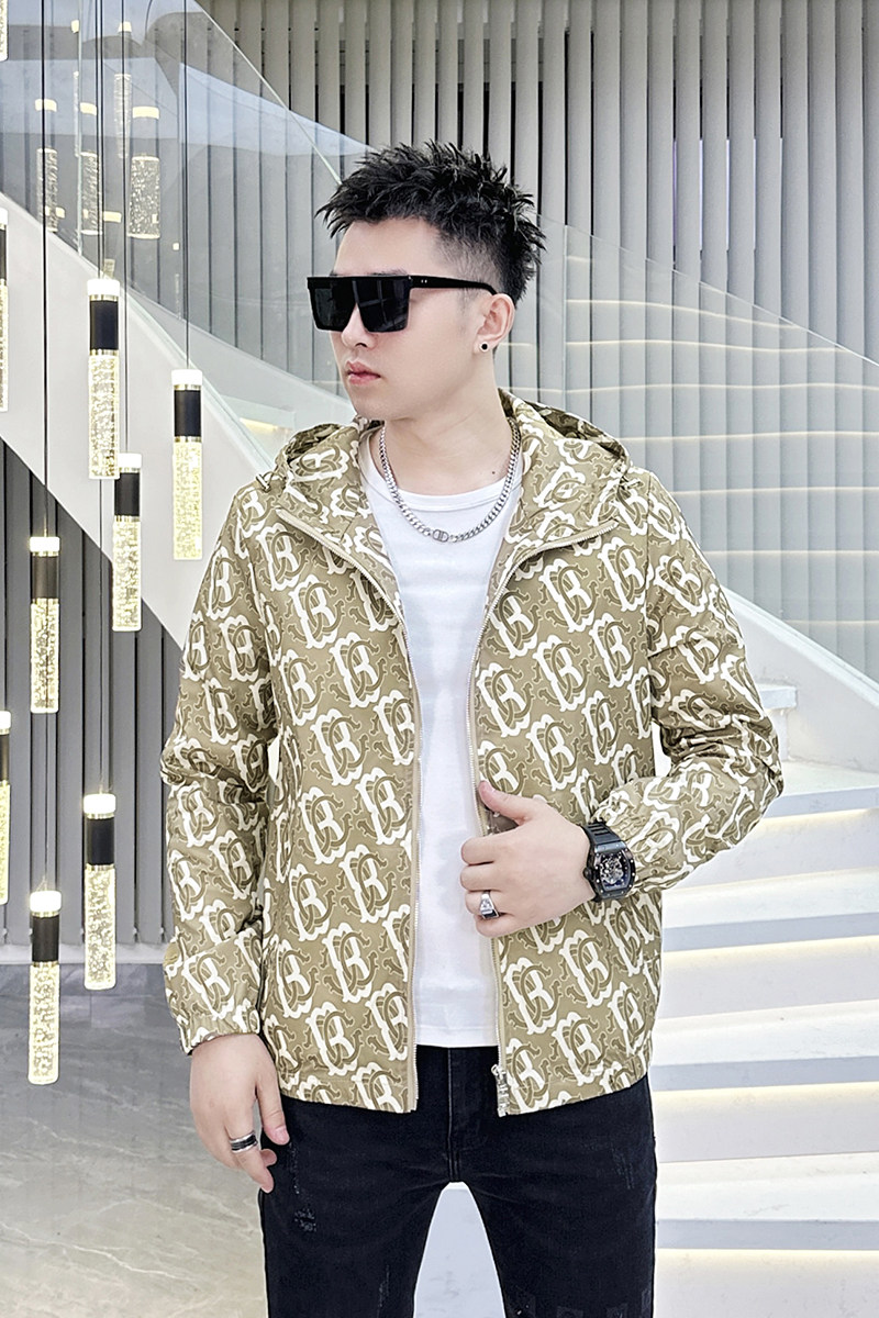 2026年新款印花连帽休闲夹克钱塘3019-JK9085P140真模卡其色,男装夹克,钱塘6016-1(原3019)