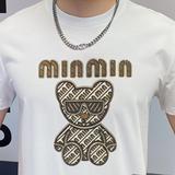 商标已注册2025年新款短袖T恤3019TX3001P75真模黑色，男装T恤，钱塘6016-1(原3019)