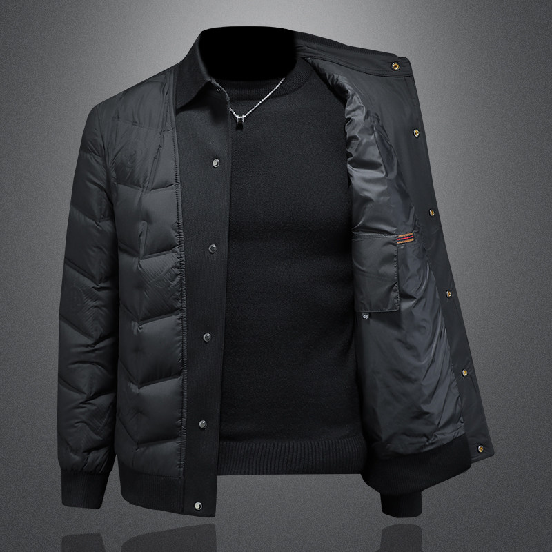 Y26875P3352025高端冬季90%白鸭绒翻领暗花羽绒服镂空375,男装羽绒服,钱塘6016-1(原3019)